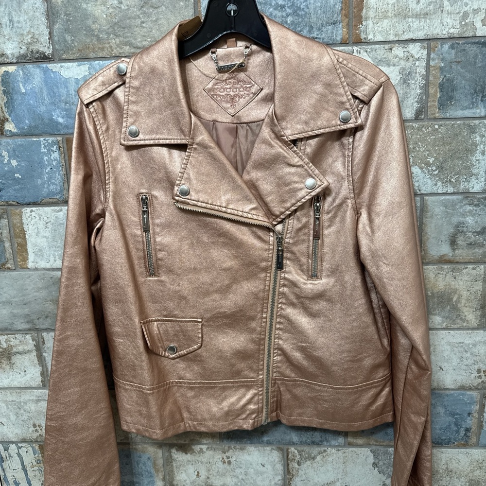 Jou Jou Women's Shimmering Rose Leather Jacket